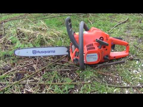 Husqvarna 236, cutting Willow firewood.