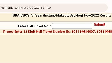 OU Degree 6th Semester backlog Results Update 2022/Ou Degree 6th Semester instant Backlog Results