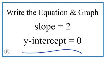 Graph and write the equation a line with slope = 2 and the y-intercept of 0