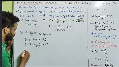 linear Regression class 12 Isc || M L Aggarwal || Exercise 2 || Solution Lesson 2 || sum 1-6