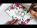 Floral Watercolor Card | Border design | Painting DIY Ideas for Beginners