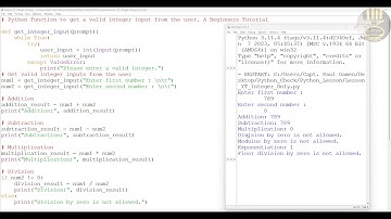 How to Create a Function to get a valid integer input from the user in Python. A Beginners Tutorial