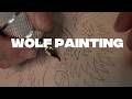 Traditional Wolf Head Tattoo Flash Painting (Warm Up)