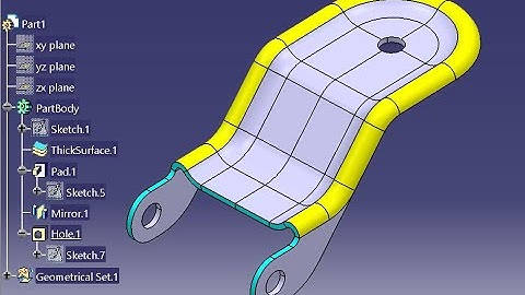 How to create a mechanical part using CATIA Part Design and Generative Shape Design 68