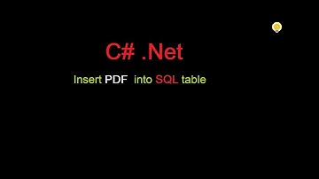 Dot Net   Insert  PDF Data  into SQL server Table