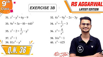 Rs Aggarwal Class 9 | Exercise 3B Q. 36 | Chapter 3 Factorisation of Polynomials | Md Sir Class 9