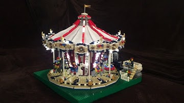 Lego 10196 Grand Carousel - Lighted with 184 Arduino-controlled LEDs