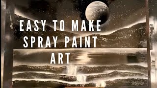 Easy to Make Spray Paint Art  - Black and White Spray Paint Art Tutorial for Beginners