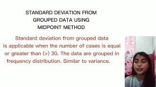 Details Standard deviation from grouped data using midpoint method News