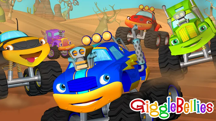 Monster Trucks For Kids | Race to Learn Colors  | GiggleBellies