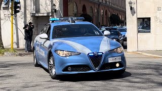 USCITA SQUADRA VOLANTE ROMA IN SIRENA ALFA ROMEO GIULIA/ALFA ROMEO ITALIAN POLICE IN EMERGENGY