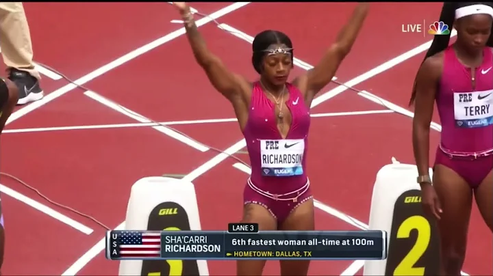 ELAINE THOMPSON-HERAH DID IT AGAIN beats Sha'carri...
