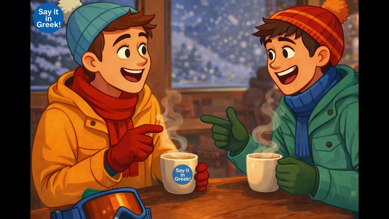 Greek Dialogue | Cozy Chalet & Winter Conversation