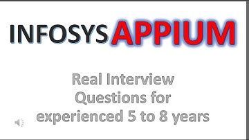Infosys Real-Time Appium Automation Testing Interview Questions for exp 5 to 8 yrs #appium
