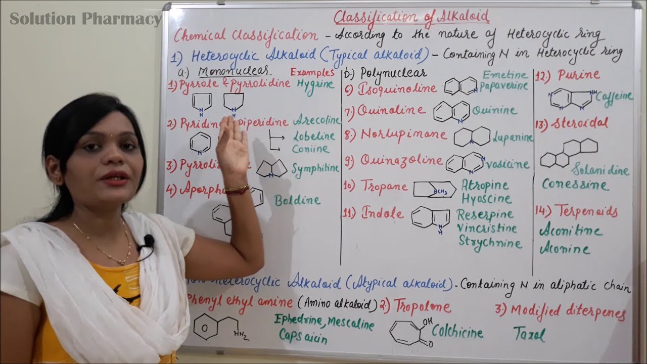 Class (49) = Alkaloid (Part 05) | Types of Alkaloids | Classification of Alkaloids  (Parts 03)