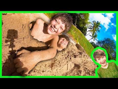 AXEL and DARIEN BURIED IN THE SAND!