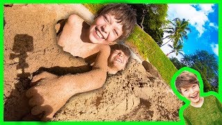AXEL and DARIEN BURIED IN THE SAND! screenshot 5