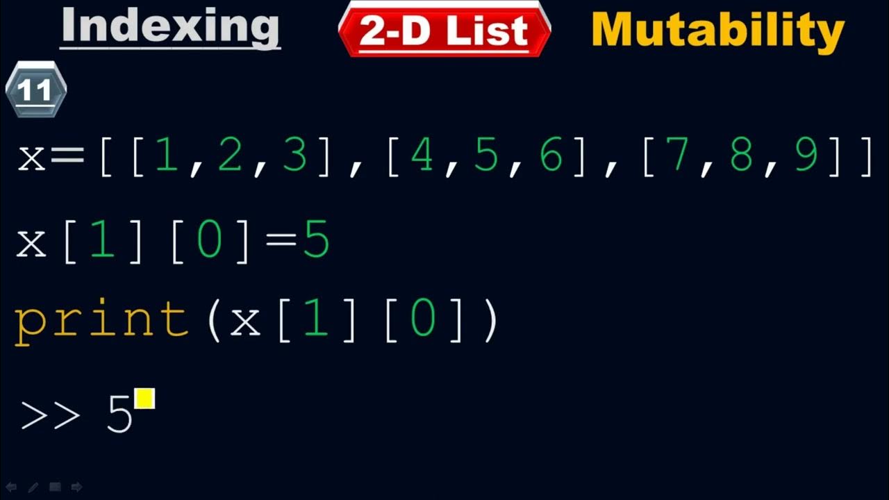 Mutability of two dimensional (2D) list - Python by #Moein - YouTube