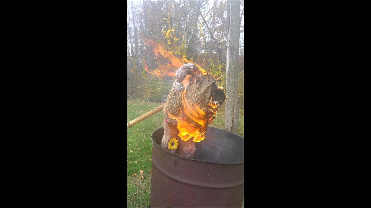 Scare crow on fire