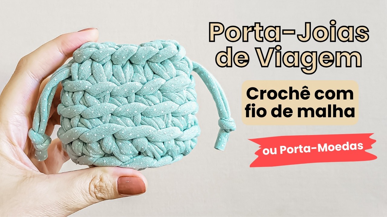 Porta-Joias para Viagem Crochê | Porta-Joias de Bolsa Crochê | Porta-Moedas de Crochê Passo a Passo