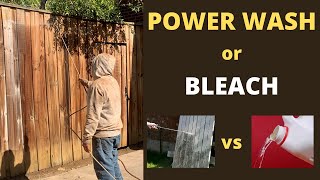 Bleaching vs Power washing a fence - Fence Makeover