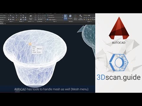 AutoCAD, video 1. Import 3d scan data into AutoCAD. 3D scan processing ...