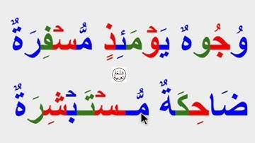 تعلم القراءة والكتابة/ املاء /الآيات الاخيرة من سورة عبس