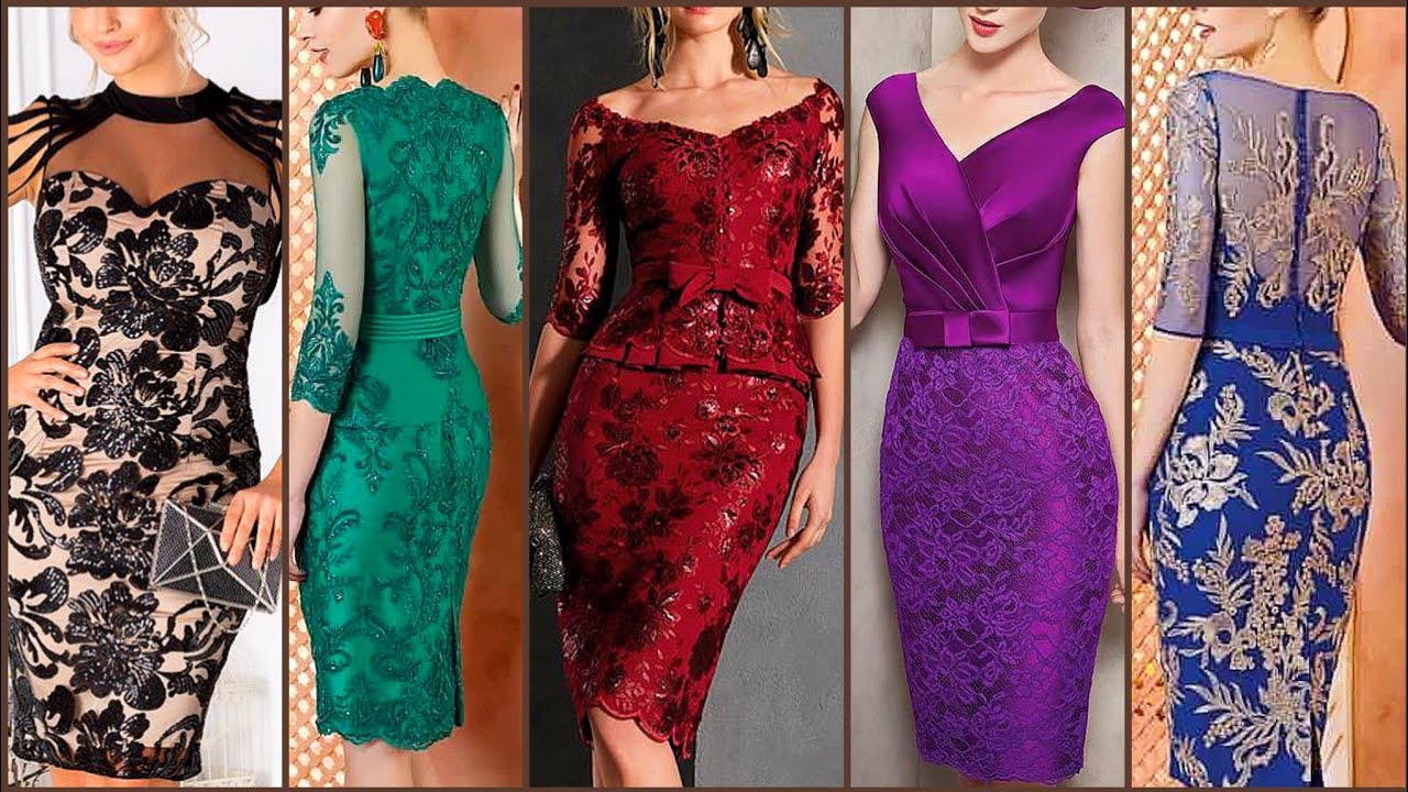 Most Gorgeous fabulous Bodycon style Mother of the Bride dresses Lace Patchwork bridesmaids dresses