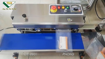 Máy hàn miệng túi tự động, máy ép miệng túi liên tục. Lh 0938389791