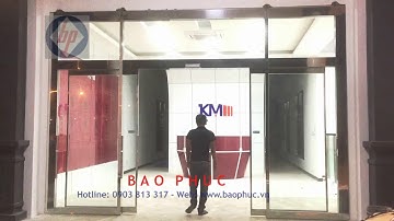 Cửa kính khung INOX gương tự động