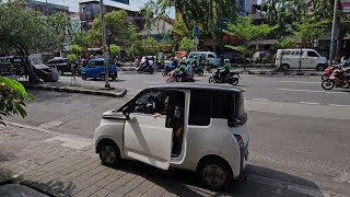 TINY TAXI to CENTRAL PARK Mall (ELECTRIC GRAB CAR) in Jakarta 🇮🇩