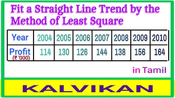 Fit a Straight Line Trend by Least Square Method in Tamil / Statistics / Business Maths / Kalvikan