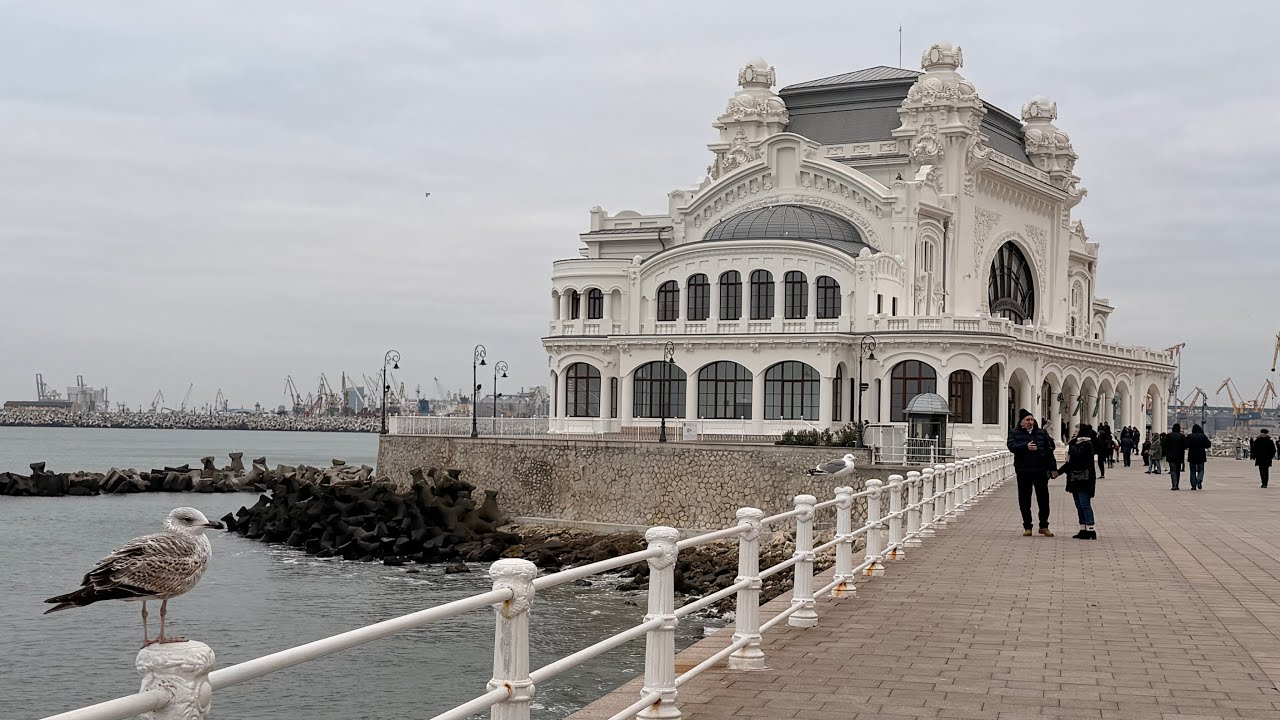 Faleza Cazinoului din Constanța în iarna anului 2025