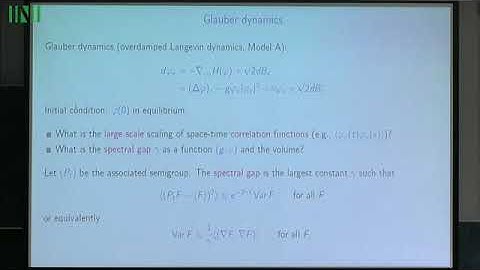 SRQW01 | Dr. Roland Bauerschmidt | Spectral gap critical exponent for Glauber dynamics