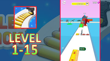 Bullet Stack - Gameplay Walkthrough || Part 1 All Levels 1-15 || Max Gun Level (iOS, Android)