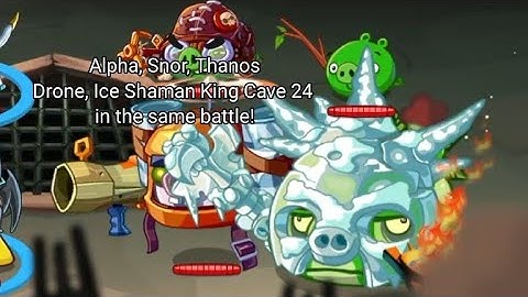 Snor, Alphapig, Doom Drone Cave 23 and Ice Shaman King Cave 24 in the same battle - Angry Birds Epic