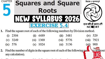 Exercise 5.4 | Chapter 5 Squares and Square Roots | Class 8 Maths | New Syllabus 2026