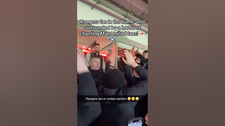 Rangers fan in the United end 🤣 #manutd #chant #fans #rangers #banter #funny #crowd #atmosphere