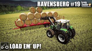 Harvesting Canola, Baling & Selling Canola Straw, Ravensberg #19 Farming Simulator 19 Timelapse