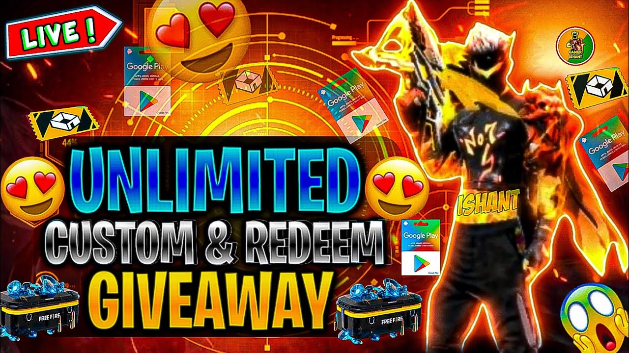 FREE FIRE LIVE CUSTOM ROOMS GIVEAWAY || FF_LIVE GIVEAWAY REDEEM CODE # ...