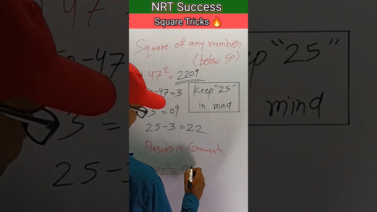Maths hack 🔥|| Square short tricks 😱|| 