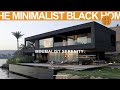 Minimalist black house and ecofriendly tropical garden transform your space with bold simplicity