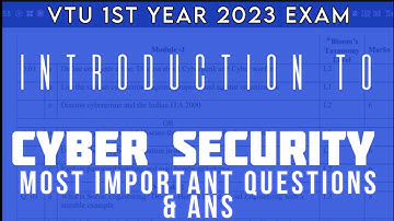 INTRODUCTION TO CYBER SECURITY MOST IMPORTANT QUESTIONS & ANSWERS VTU 1ST YEAR 2023 EXAM #vtu