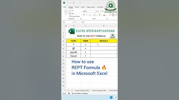How to use REPT Function in Excel | Completely bengali tutorial | #excelwithbapisardar #exceltricks
