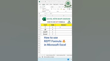 How to use REPT Function in Excel | Completely bengali tutorial | #excelwithbapisardar #exceltricks