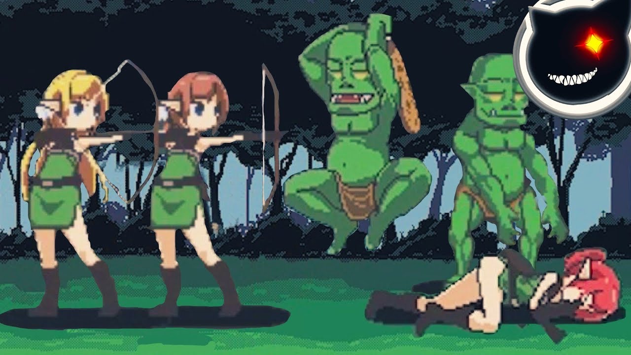 Female Elve VS Orcs or エルフVSオーク 侵略された森 - 2D pixel game created on Clickteam...