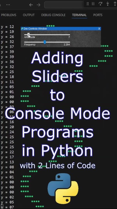 Python Graphic Console Mode Sliders in 2 lines of code - Sagebox - YouTube