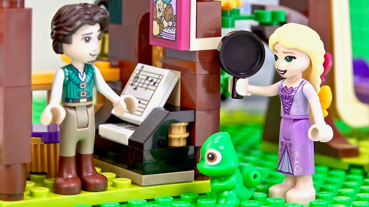 レゴ ディズニー ラプンツェルの塔 Lego Disney Rapunzel S Tower Flynn Rider Pascal The Chameleon Tangled Youtube