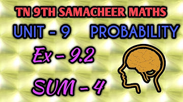 Tn samacheer 9th maths Exercise 9.2  sum 4 probability unit 9