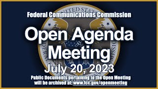 Open Commission Meeting - July 2023